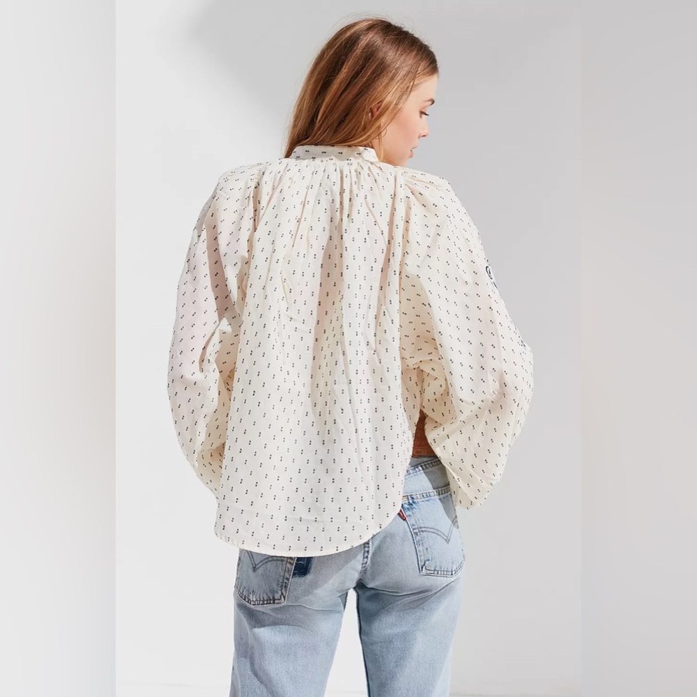 Urban Outfitters UO Clip-Dot Lace Blouse - Picture 5 of 9